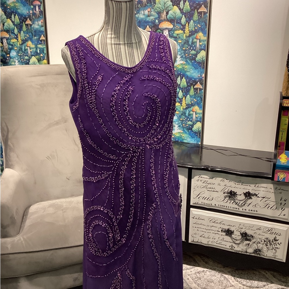 HUGE DISCOUNT TODAY ONLY Elegant Purple Beaded Dress